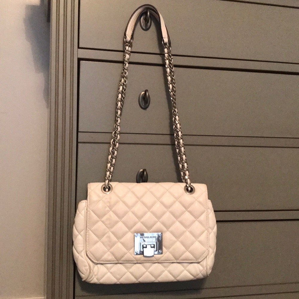 Authentic Michael Kors white cross body handbag
